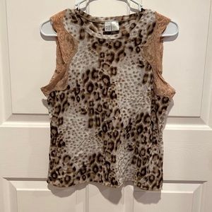 90’s lace cheetah tank top